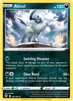 Absol — Astral Radiance #097, 2022. Illustrated by GIDORA.