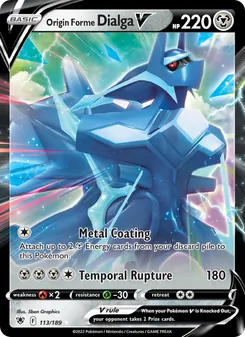 Origin Forme Dialga V — Astral Radiance #113, 2022. Illustrated by 5ban Graphics.