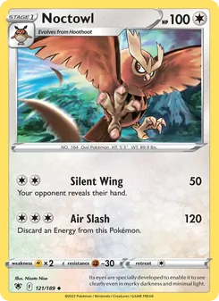 Noctowl — Astral Radiance #121, 2022. Illustrated by Nisota Niso.