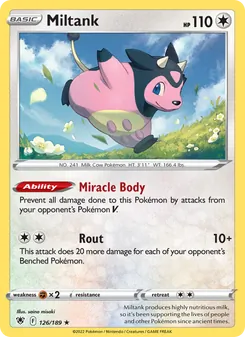 Miltank — Astral Radiance #126, 2022. Illustrated by saino misaki.