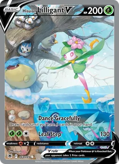 Hisuian Lilligant V — Astral Radiance #163, 2022. Illustrated by kodama.