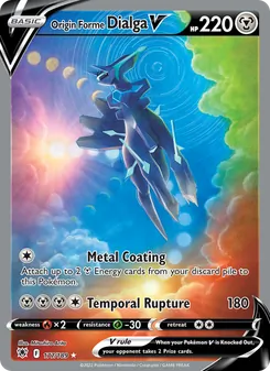 Origin Forme Dialga V — Astral Radiance #177, 2022. Illustrated by Mitsuhiro Arita.