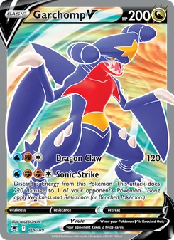 Garchomp V — Astral Radiance #178, 2022. Illustrated by N-DESIGN Inc..