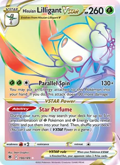 Hisuian Lilligant VSTAR — Astral Radiance #190, 2022. Illustrated by 5ban Graphics.
