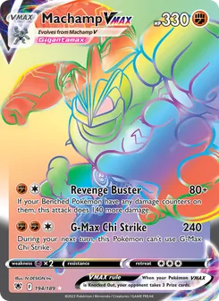 Machamp VMAX — Astral Radiance #194, 2022. Illustrated by N-DESIGN Inc..