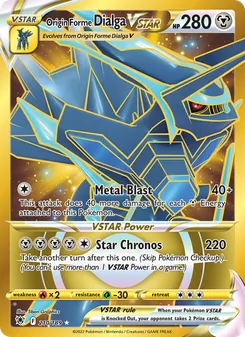 Origin Forme Dialga VSTAR — Astral Radiance #210, 2022. Illustrated by 5ban Graphics.