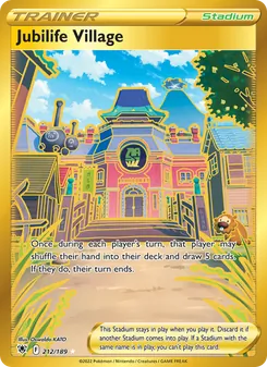 Jubilife Village — Astral Radiance #212, 2022. Illustrated by Oswaldo KATO.