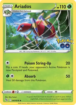 Ariados — Pokémon GO #007, 2022. Illustrated by Misa Tsutsui.