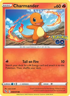 Charmander — Pokémon GO #008, 2022. Illustrated by saino misaki.