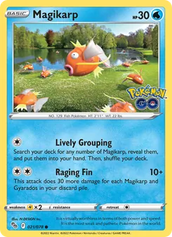 Magikarp — Pokémon GO #021, 2022. Illustrated by N-DESIGN Inc..