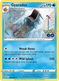 Gyarados — Pokémon GO #022, 2022. Illustrated by Mitsuhiro Arita.
