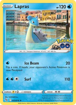 Lapras — Pokémon GO #023, 2022. Illustrated by N-DESIGN Inc..