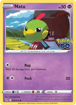 Natu — Pokémon GO #032, 2022. Illustrated by HYOGONOSUKE.