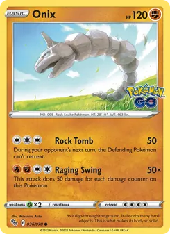 Onix — Pokémon GO #036, 2022. Illustrated by Mitsuhiro Arita.