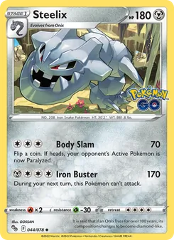 Steelix — Pokémon GO #044, 2022. Illustrated by GOSSAN.