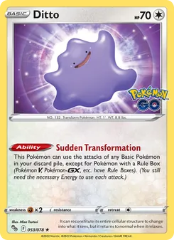 Ditto — Pokémon GO #053, 2022. Illustrated by Misa Tsutsui.
