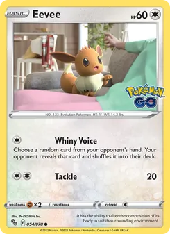 Eevee — Pokémon GO #054, 2022. Illustrated by N-DESIGN Inc..