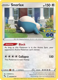 Snorlax — Pokémon GO #055, 2022. Illustrated by N-DESIGN Inc..