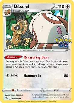Bibarel — Pokémon GO #060, 2022. Illustrated by KIYOTAKA OSHIYAMA.