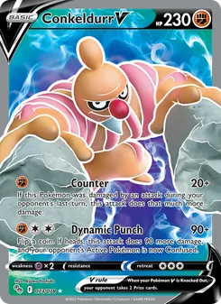 Conkeldurr V — Pokémon GO #073, 2022. Illustrated by Ayaka Yoshida.