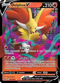Delphox V — Lost Origin #027, 2022. Illustrated by 5ban Graphics.