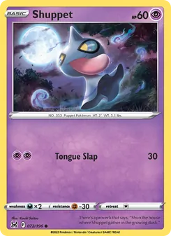 Shuppet — Lost Origin #072, 2022. Illustrated by Kouki Saitou.