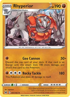 Rhyperior — Lost Origin #091, 2022. Illustrated by GOSSAN.