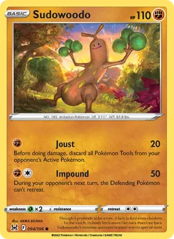 Sudowoodo — Lost Origin #094, 2022. Illustrated by AKIRA EGAWA.