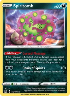 Spiritomb — Lost Origin #117, 2022. Illustrated by sui.