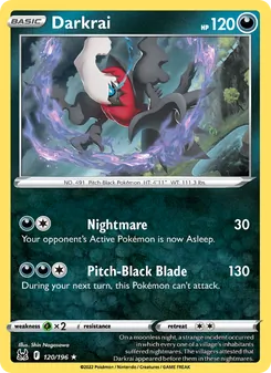 Darkrai — Lost Origin #120, 2022. Illustrated by Shin Nagasawa.