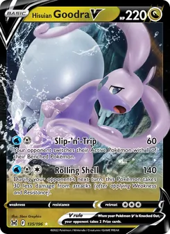 Hisuian Goodra V — Lost Origin #135, 2022. Illustrated by 5ban Graphics.