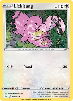 Lickitung — Lost Origin #138, 2022. Illustrated by KIYOTAKA OSHIYAMA.