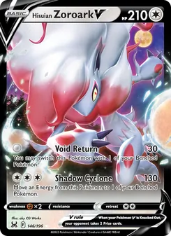 Hisuian Zoroark V — Lost Origin #146, 2022. Illustrated by aky CG Works.