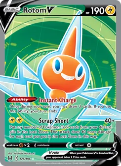 Rotom V — Lost Origin #176, 2022. Illustrated by PLANETA Mochizuki.