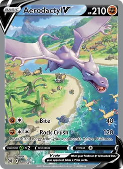 Aerodactyl V — Lost Origin #180, 2022. Illustrated by Nurikabe.
