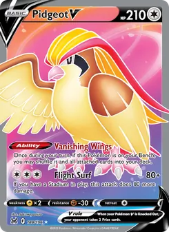 Pidgeot V — Lost Origin #188, 2022. Illustrated by Saki Hayashiro.