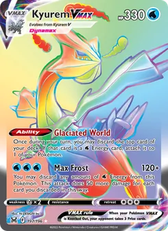 Kyurem VMAX — Lost Origin #197, 2022. Illustrated by N-DESIGN Inc..