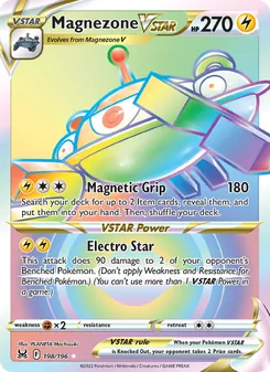 Magnezone VSTAR — Lost Origin #198, 2022. Illustrated by PLANETA Mochizuki.