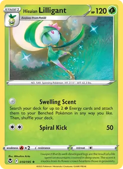 Hisuian Lilligant — Silver Tempest #010, 2022. Illustrated by Mitsuhiro Arita.