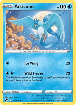 Articuno — Silver Tempest #036, 2022. Illustrated by Naoyo Kimura.