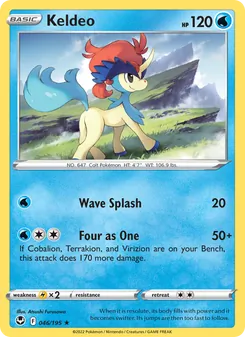 Keldeo — Silver Tempest #046, 2022. Illustrated by Atsushi Furusawa.