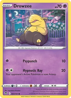 Drowzee — Silver Tempest #060, 2022. Illustrated by Souichirou Gunjima.
