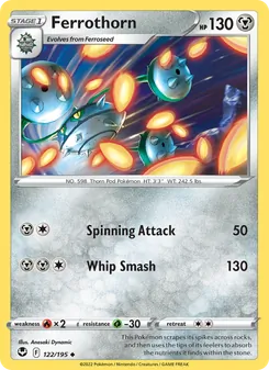 Ferrothorn — Silver Tempest #122, 2022. Illustrated by Anesaki Dynamic.