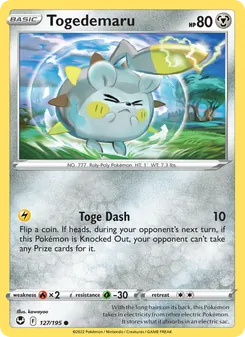 Togedemaru — Silver Tempest #127, 2022. Illustrated by kawayoo.