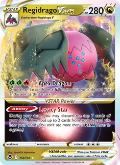 Regidrago VSTAR — Silver Tempest #136, 2022. Illustrated by PLANETA Yamashita.