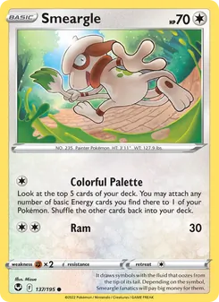 Smeargle — Silver Tempest #137, 2022. Illustrated by Mizue.
