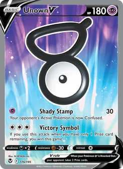 Unown V — Silver Tempest #176, 2022. Illustrated by N-DESIGN Inc..