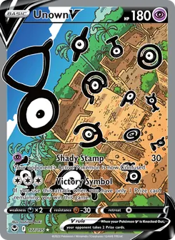 Unown V — Silver Tempest #177, 2022. Illustrated by Toshinao Aoki.