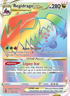 Regidrago VSTAR — Silver Tempest #201, 2022. Illustrated by PLANETA Yamashita.