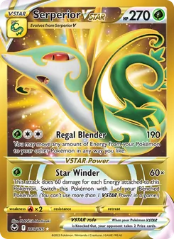 Serperior VSTAR — Silver Tempest #210, 2022. Illustrated by PLANETA Mochizuki.